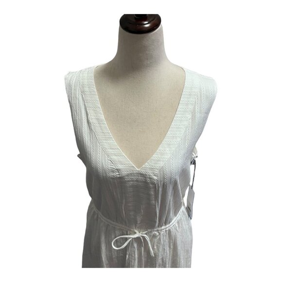 Draper James RSVP White Tie Waist Dress Sleeveless V-Neck Medium Lined - Picture 10 of 14